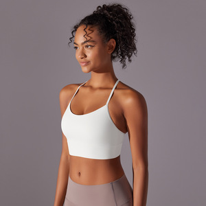 En gros, Brassière de sport pour femme, col en U, dos en Y fin, avec coussinets amovibles, coupe ajustée, soutien léger, style crop top, pour yoga et fitness - Product Image 4