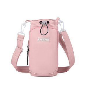 Portable Drawstring <b>Crossbody</b> <b>Bag</b> With Zipper Pocket Unisex Shoulder Strap For Everyday Use <b>White</b> Summer 2025 - Product Image 2