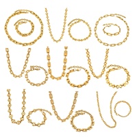 Chaînes faites à la main en acier inoxydable de haute qualité ensemble de bijoux à la mode élégant bracelet de montre bracelet à maillons infinis chaîne Bracelet collier