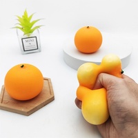 Stressabbauendes Orangen-Squishy-Spielzeug, simulierter Nabel, kreatives Obst, TPR-Weichgummi, Unisex, Jugend (15-35), OPP-Beutel, Großhandel
