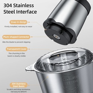 New Electric Chopper 2 Speeds Meat Grinder 304 Stainless Steels Blender Home Food Processor Vegetable Food Chopper Meat Slicer - Product Image 4
