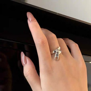 S925 Sterling Silver Zipper Design Index Finger <b>Ring</b> Unisex Light Luxury <b>Open</b> <b>Ring</b> For Men And Women - Product Image 1