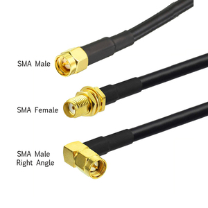 RG58 cáp đồng trục SMA nam nữ để SMA nam góc bên phải Pigtail RF Cáp lắp ráp ăng-ten mở rộng cáp Thông tin liên lạc - Product Image 2