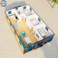 WinFair 3 Pièces Conteneur Pliant Extensible Mobile Maisons Modulaires Préfabriquées Préfabriquées Maison Pliable 40 Ft Moderne