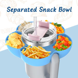 New Arrival 5 Grids Reusable Food Grade <b>Silicone</b> Snack <b>Bowl</b> for Stanley Cup - Product Image 4