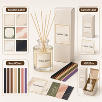 Coffret Cadeau Diffuseur de Parfum Sans Plomb Personnalisé avec Bouteille en Verre et Huile Parfumée 100ml, Inclut les Bâtonnets et la Boîte d'Emballage
