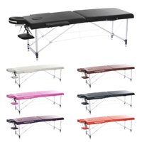 Tables de massage portables en alliage d'aluminium de marque OEM avec design pliable en cuir