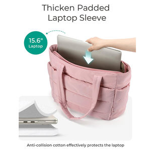 <span class=keywords><strong>Borsa</strong></span> Tote con Logo personalizzato multifunzione grande capacità <span class=keywords><strong>trapuntata</strong></span> <span class=keywords><strong>borsa</strong></span> leggera <span class=keywords><strong>nera</strong></span> Puffer Tote Bag da donna - Product Image 4