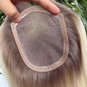 Nuovo Design 2026: <span class=keywords><strong>Topper</strong></span> per Capelli Umani con Perline, Applicazione con Perline per Donne, Capelli Vergini con Cuticole Intatte, Toupet Mono dall'Aspetto Naturale - Product Image 1