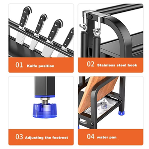 <span class=keywords><strong>2</strong></span>/<span class=keywords><strong>3</strong></span> परतों रसोई सीज़निंग भंडारण रैक स्टेनलेस स्टील टेबल शीर्ष बहुक्रियाशील भंडारण सहायक उपकरण रसोई आयोजक उपकरण - Product Image 6