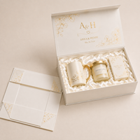 Boîte cadeau magnétique pliante en papier avec doublure en satin blanc de qualité supérieure, estampage à chaud, personnalisée pour les fêtes de mariage