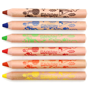 Dratec FSC Certified 3 In1 Woody Wax Crayons 6 Colors Set Dry Wooden Highlighters for Painting Drawing - Product Image 1
