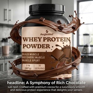 Poudre de protéines de lactosérum OLLI, saveur chocolat 2 lb, pour développer les muscles et la récupération post-entraînement, pour le sport, la remise en forme et la <span class=keywords><strong>musculation</strong></span> - Product Image 3