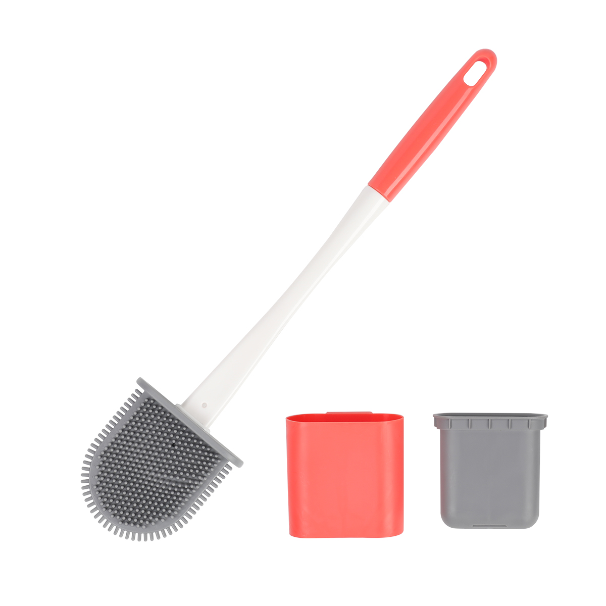 Силиконовая Гибкая щетка для унитаза, нескользящая длинная ручка для настенного унитаза, мягкая силиконовая щетина, легко чистящий угол унитаза, настенный монтаж