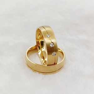 Di alta qualità 18k placcato oro gioielli di moda promessa di matrimonio anelli di nozze per coppie prezzo di sconto all'ingrosso - Product Image 3