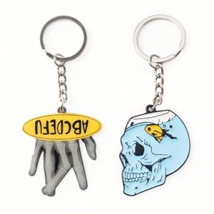 Porte-clés personnalisé en émail souple avec logo de voiture en alliage, chaînes métalliques, lettres, nom, souvenir, cadeau, anneaux - Product Image 4