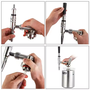 Grifo de café Nitro Cold Brew Coffee Maker <span class=keywords><strong>Kit</strong></span>, Home Brew Acero inoxidable Nitrógeno Grifo de café con dispensador de barril de bloqueo de bola - Product Image 5