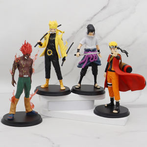 2ピース/セットnarutos等身大アニメフィギュア18cmサスケマイトガイ車の装飾アニメアクションフィギュアPVC