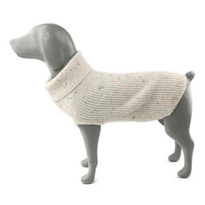 ملابس محبوكة للحيوانات الأليفة، سترة برقبة عالية للكلاب والقطط، تصميم منقط بألوان هادئة، ناعمة ومريحة للارتداء اليومي للحيوانات الأليفة الصغيرة والمتوسطة، مناسبة للنزهات الحضرية - Product Image 6