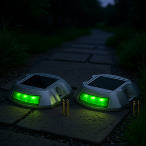 <b>Solar</b> <b>Garden</b> <b>Lights</b> 4-Pack Green IP68 Waterproof <b>Solar</b> Deck <b>Lights</b> for Driveway Outdoor Pathway Lighting with Switch Button - Product Image 2