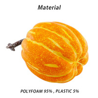 Ornement de citrouille artificielle rayée jaune pour Halloween et Thanksgiving, décoration de fête festive pour la maison