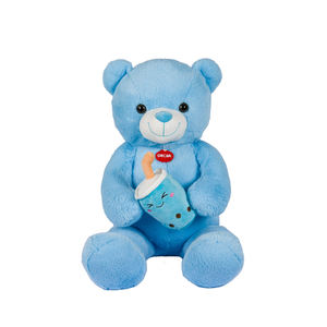 BLUE BEAR L 80CM AVEC BUBBLE TEA - Product Image 1
