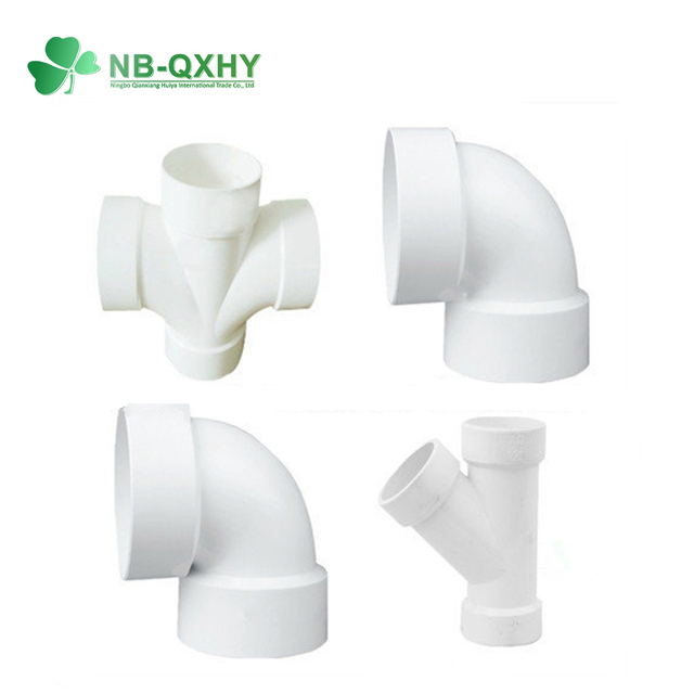 Plastic UPVC PVC DWV Low Pressure Chemical Resistant Drainage Fittings ASTM D2665 45 90 Degree Elbow