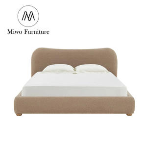Diseño clásico moderno Diana Cama blanca Marco de madera maciza Tela de terciopelo Hotel Tapizado King Size Cama doble Incluye masaje - Product Image 1