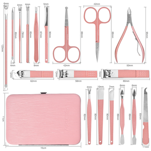 Kit de manucure et pédicure de luxe en acier inoxydable 18 pièces avec coupe-ongles, lime à ongles, ensemble d'outils de toilettage, prêt à offrir en cadeau pour les soins à domicile ou en salon - Product Image 4