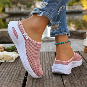 Esenciales para Viajar, Nuevas Pantuflas de Mujer con Parte Superior de Malla Transpirable, Suela Gruesa, Estilo Minimalista Ligero, Temporada de Primavera, PVC - Product Image 2