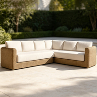 Rattan Garten-Sofa-Set Outdoor Wasserfestes Aluminium-Korbgeflecht Terrassenmöbel-Set für Terrasse, Balkon und Hinterhof