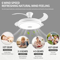 Nouveau ventilateur de plafond LED moderne de 42 pouces avec lumière et télécommande de haut-parleur Bluetooth Lustres 72W RGB ventilateur de plafond lumière