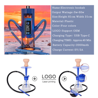 Ensemble de chicha portable en gros avec lumière LED et accessoires pour pod de chicha pour les magasins de tabac