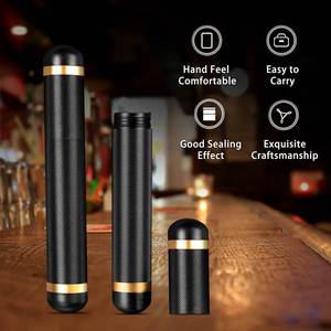 Estuche de Cigarros de Aluminio Metálico Negro, Portátil, Mini, de Viaje, Resistente al Agua, con Acabado Esmerilado, de Lujo y Personalizado - Product Image 4