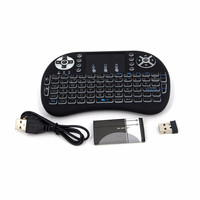 Keyboard Mini I8 Murah Grosir, Lampu Latar USB Nirkabel, Gaya Operasi Membran untuk Smart TV Android BOX
