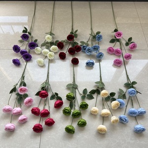 Fleurs artificielles en soie 2026, 6 têtes, roses exquises faites à la main, décoration florale pour plafond de mariage et plafonds hauts - Product Image 3