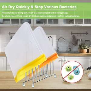 Bolsa de almacenamiento de alimentos sin BAP, conjunto de bolsas de alimentos PEVA reutilizables para mantenimiento fresco - Product Image 5