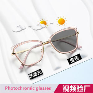 Occhiali da Vista Donna Stile Occhio di Gatto con Montatura Completa in Metallo, Fotocromatici Anti-Luce Blu, Design Europeo-Americano - Product Image 2