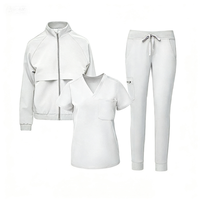 Tenues d'infirmière personnalisées LH, à manches longues, extensibles, grandes tailles, style jogger, uniformes de soins infirmiers, ensembles de blouses d'infirmière