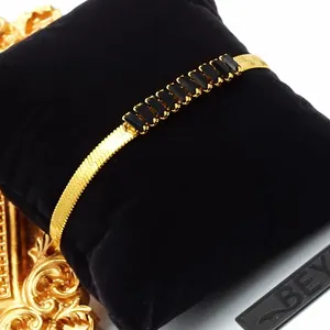 Verstellbares Golds ch langen armreif Edelstahl 18 Karat vergoldetes Armband