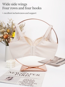 Sujetador de Encaje Floral de Lujo para Busto Grande, Minimizador, Control de Grasa Lateral, Ajuste Ceñido, Sin Costuras, Inalámbrico, Venta al por Mayor - Product Image 4