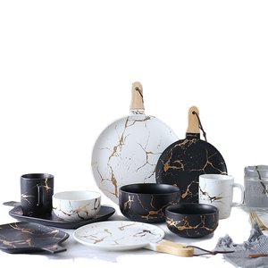 Brett Luxe Nordique Marbre Rectangulaire Ovale En Céramique Steak Assiette Snacks Assiettes Western Blanc Noir Hôtels <span class=keywords><strong>Faïence</strong></span> Servir Plateaux - Product Image 3