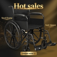 Fauteuil roulant manuel de base économique de haute qualité Fauteuil roulant en acier personnalisé pour désactiver