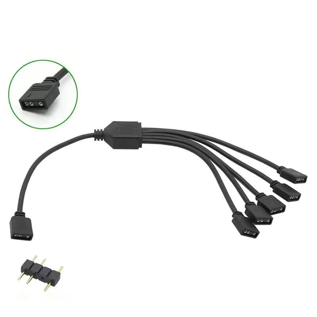 D1978 AGRB 5V 3p 3 pin fan splitter cable 1 to 5