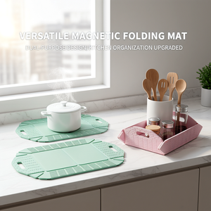 Multi-Functional Foldable Plastic Cutting <b>Mat</b> With Handles Non-Slip Oil Proof Food Grade Reusable Washable Durable Rectangle <b>Mat</b> - Product Image 2