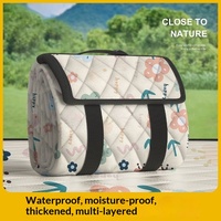 Tapis de pique-nique de printemps avec film argenté, imperméable et anti-humidité, pour la plage, coussin de siège portable non gonflable pour le camping en extérieur
