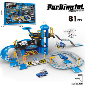 Jouet de simulation de <span class=keywords><strong>garage</strong></span> de stationnement <span class=keywords><strong>pour</strong></span> enfants, à assembler soi-même, en alliage, avec voitures de course et camions sur piste, cadeau <span class=keywords><strong>pour</strong></span> garçons - Product Image 4