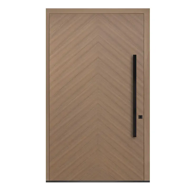 Modern Fancy Front Door Design Exterior Sidelites Mahogany Oak Wood Pivot Door Solid Wooden Main Pivot Door