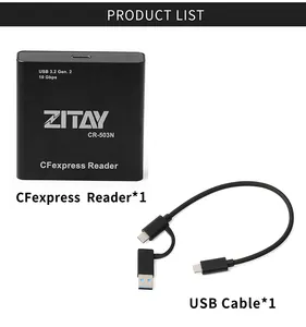 ZITAY CFexpress B Card Reader CFexpess Type B Memory Card Reader USB 3.2 Gen 2 10Gbps Compatible For Thunderbolt 3 USB3.1