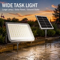 Reflector LED Solar con Lente Resistente a la Intemperie IP66, 400W SMD2835, Color Ajustable, Conector XT60, para Exteriores, Estacionamiento, Patio, 3 Años de Garantía
